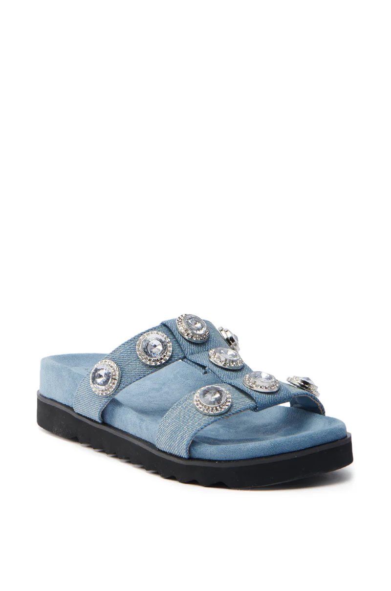 AZALEA WANG LUCINEA DENIM RHINESTONE SANDAL - Image 4