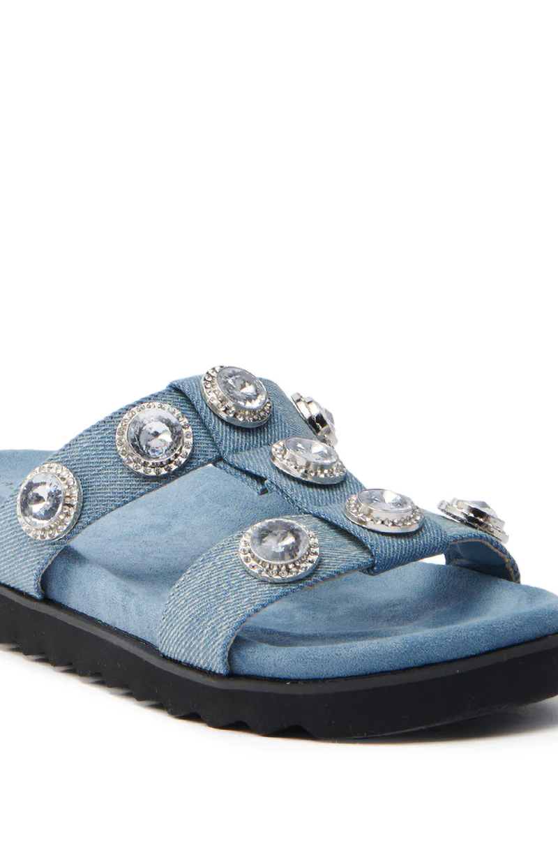 AZALEA WANG LUCINEA DENIM RHINESTONE SANDAL - Image 6