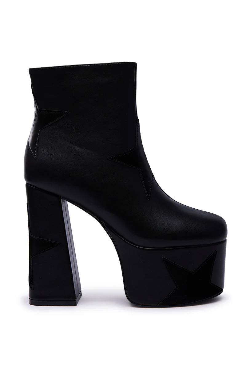 AZALEA WANG LUKYIE BLACK STAR DETAIL PLATFORM BOOTIE - Image 4