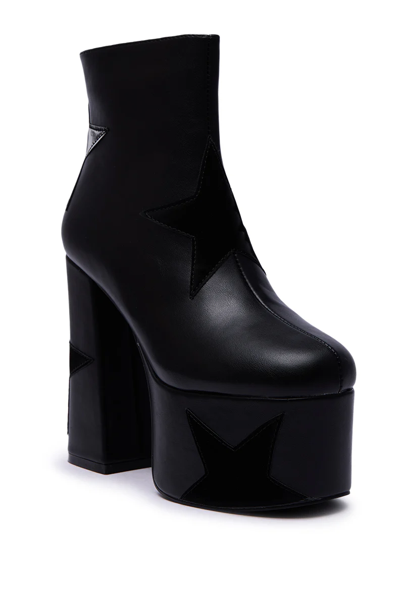 AZALEA WANG LUKYIE BLACK STAR DETAIL PLATFORM BOOTIE - Image 5