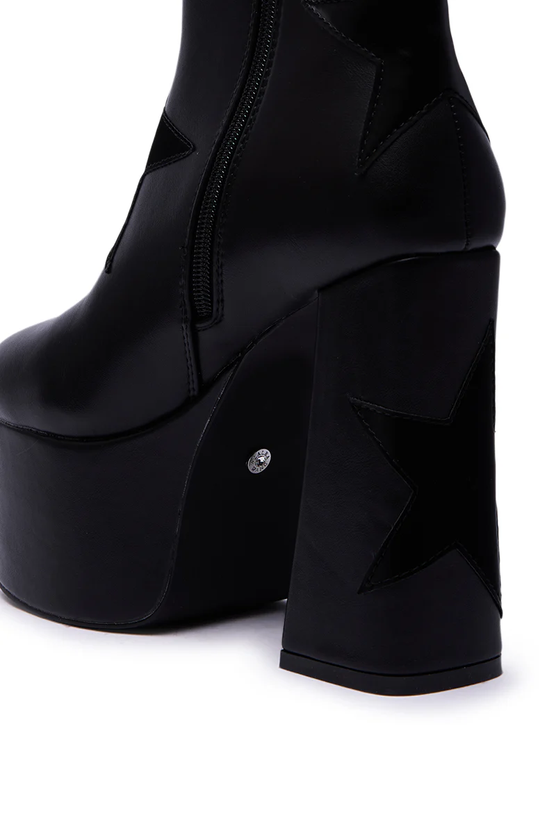 AZALEA WANG LUKYIE BLACK STAR DETAIL PLATFORM BOOTIE - Image 7
