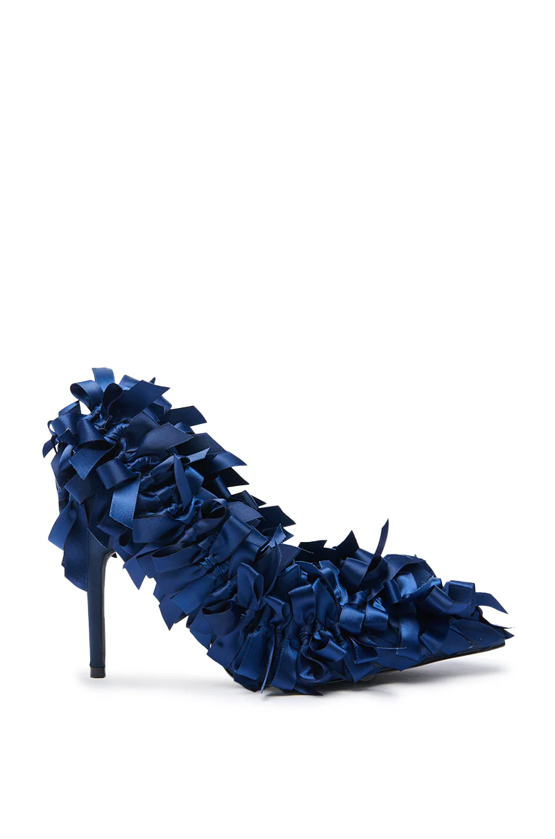 AZALEA WANG LYLIO NAVY BOW EMBELLISHED PUMP - Image 2