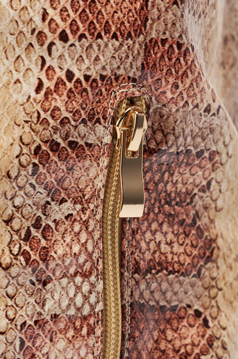 AZALEA WANG MADEYE NUDE SNAKE STILETTO BOOT - Image 8