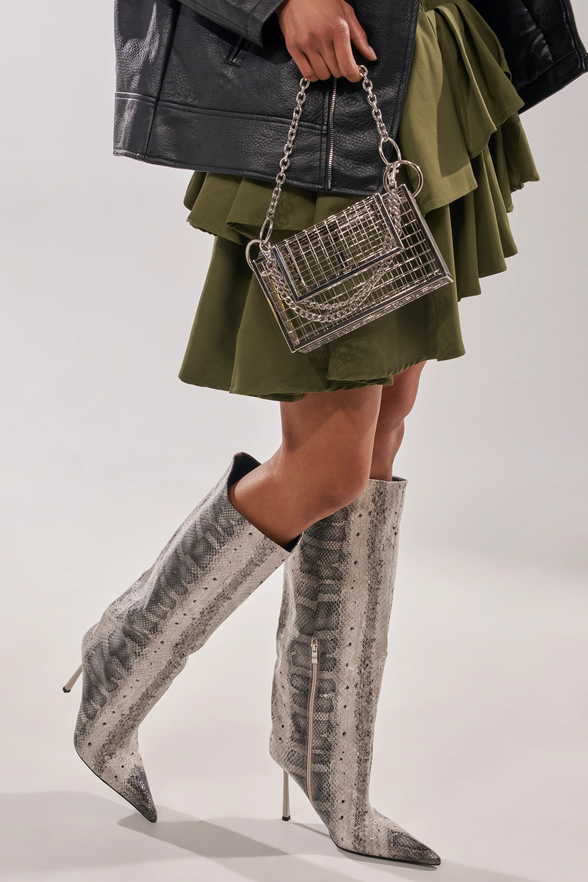 AZALEA WANG MADEYE SNAKE STILETTO BOOT - Image 5