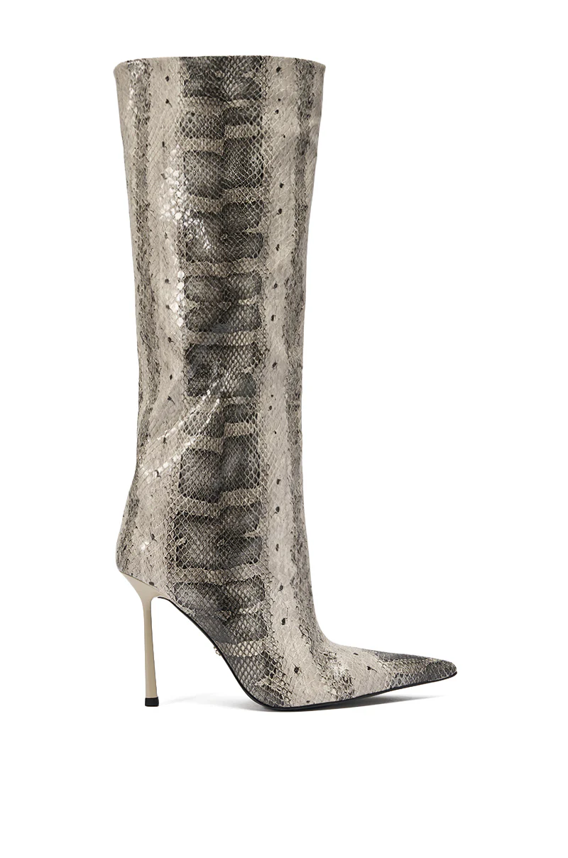 AZALEA WANG MADEYE SNAKE STILETTO BOOT - Image 7