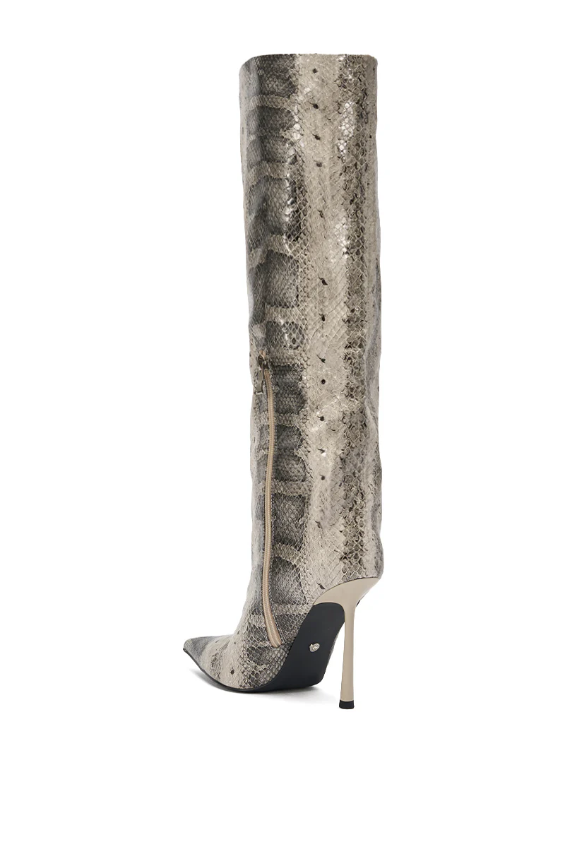 AZALEA WANG MADEYE SNAKE STILETTO BOOT - Image 9