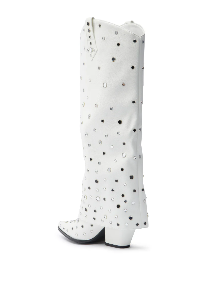 AZALEA WANG MADLOCK WHITE EMBELLISHED WESTERN BOOT - Image 6