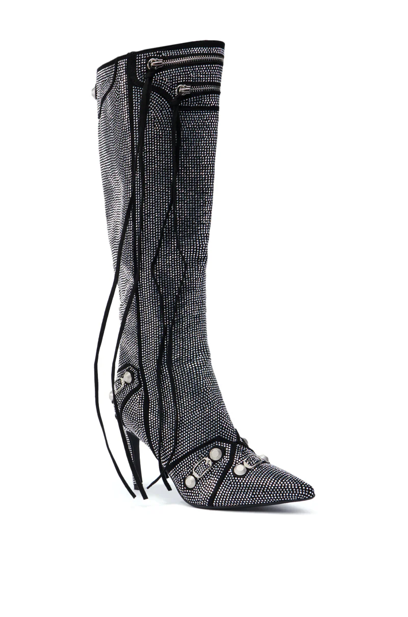 AZALEA WANG MAEVE STILETTO BOOT IN SILVER - Image 5