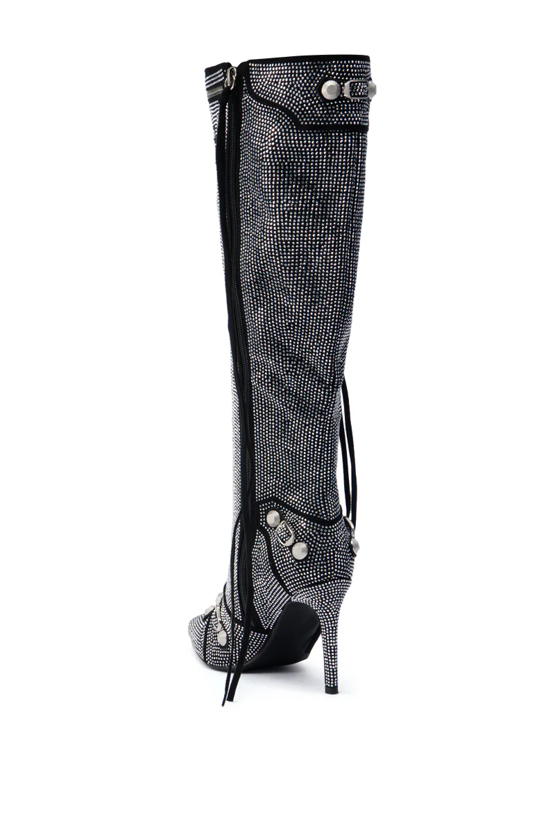 AZALEA WANG MAEVE STILETTO BOOT IN SILVER - Image 6