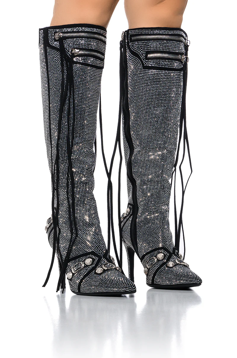 AZALEA WANG MAEVE STILETTO BOOT IN SILVER - Image 8