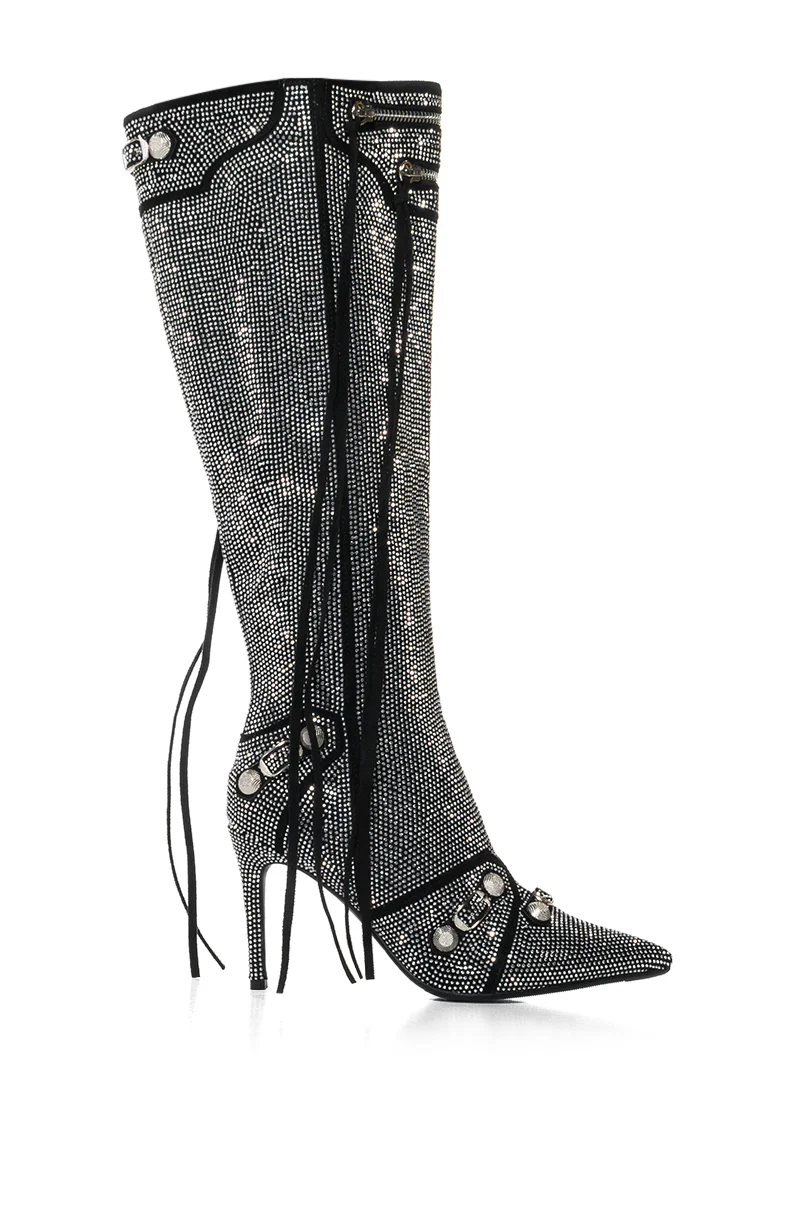 AZALEA WANG MAEVE STILETTO BOOT IN SILVER - Image 9