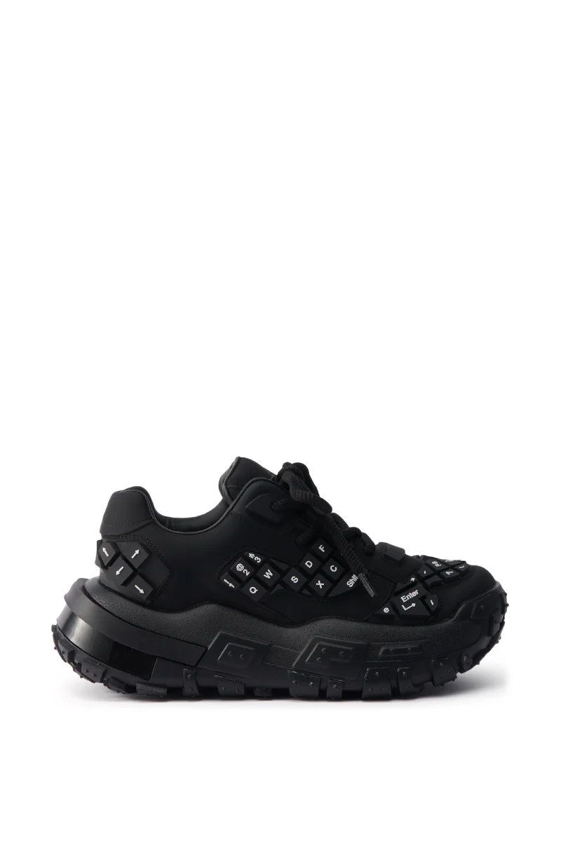 AZALEA WANG MAGNES BLACK KEYBOARD DETAIL SNEAKER - Image 4