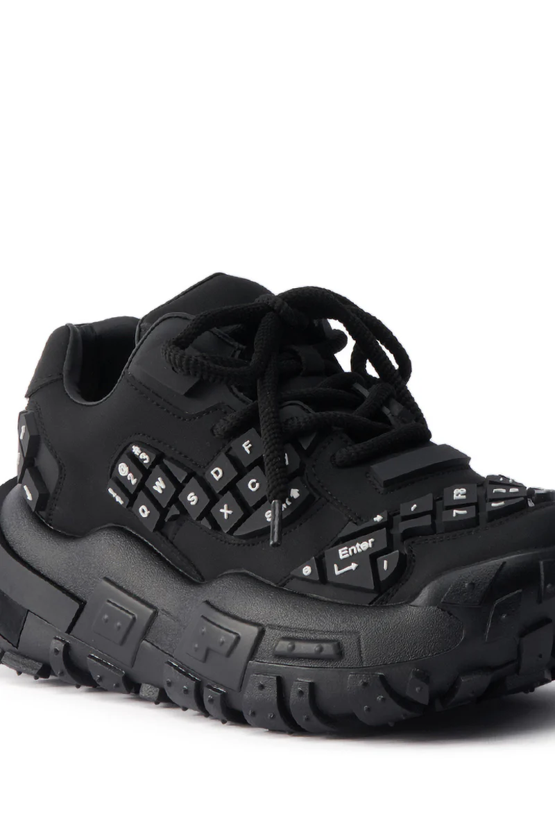 AZALEA WANG MAGNES BLACK KEYBOARD DETAIL SNEAKER - Image 7