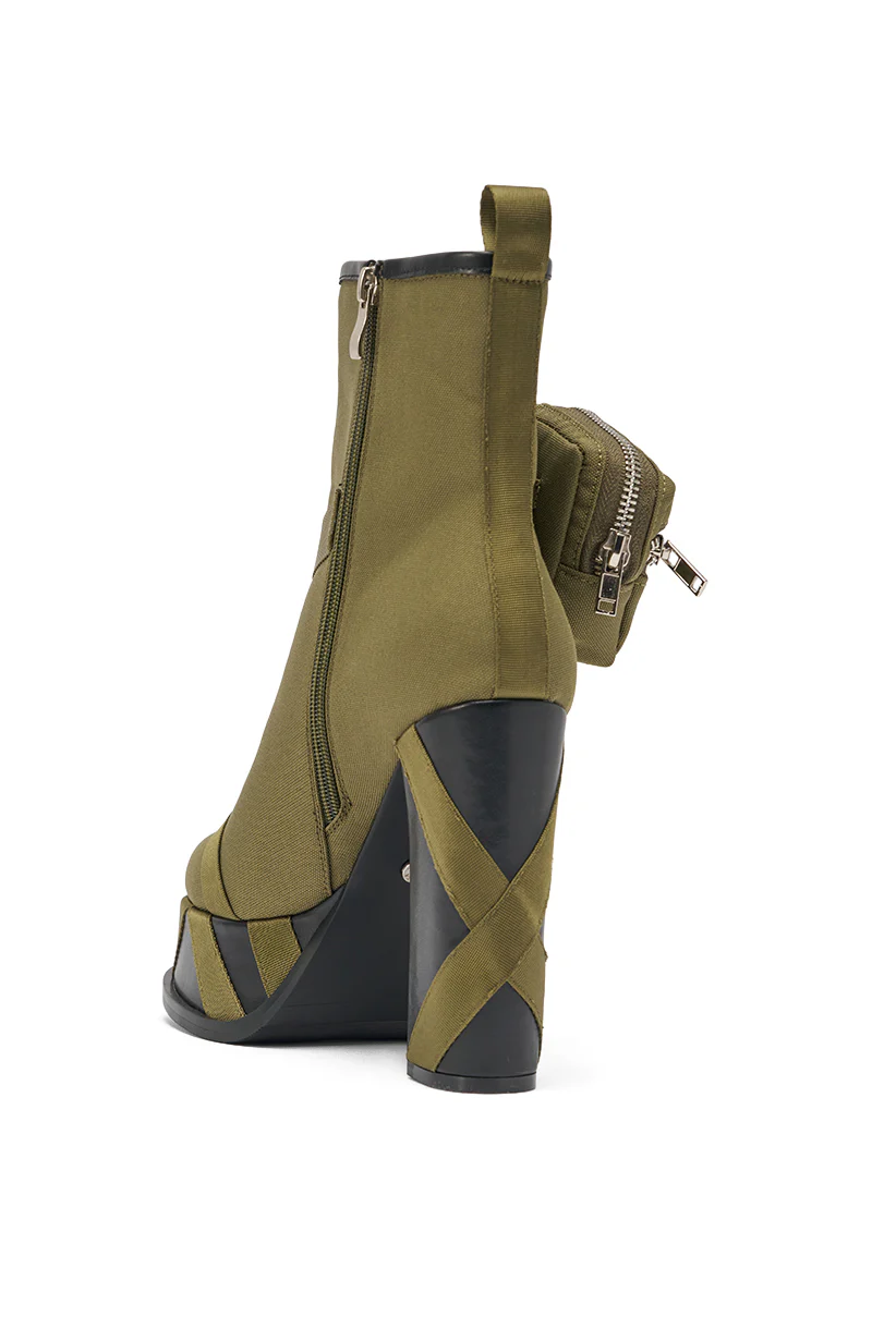 AZALEA WANG MAHOMES OLIVE SPORTY COMBAT BLOCK BOOTIE - Image 7