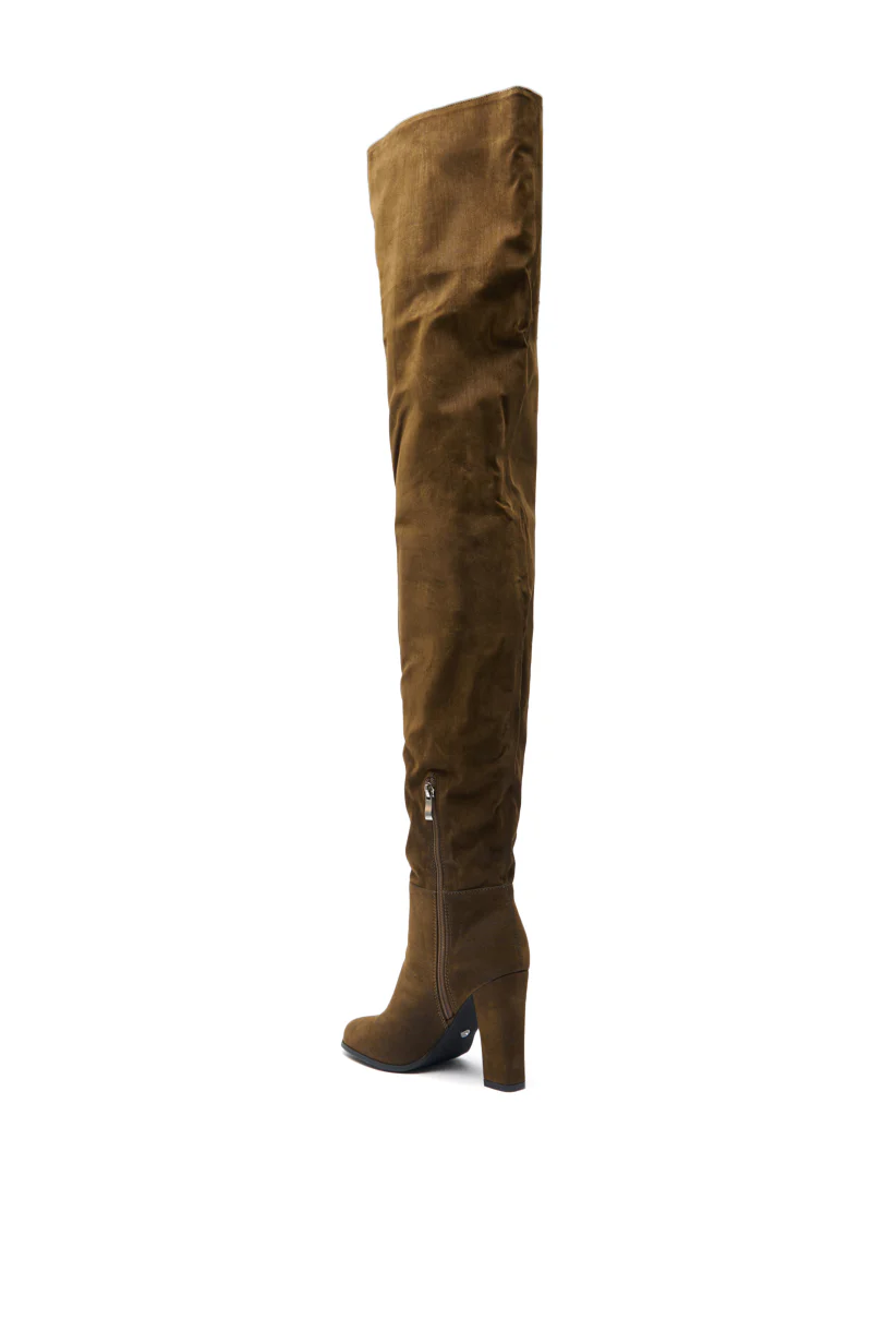AZALEA WANG NANETTE BROWN FAUX SUEDE ROUND TOE SLOUCHY BOOT - Image 5