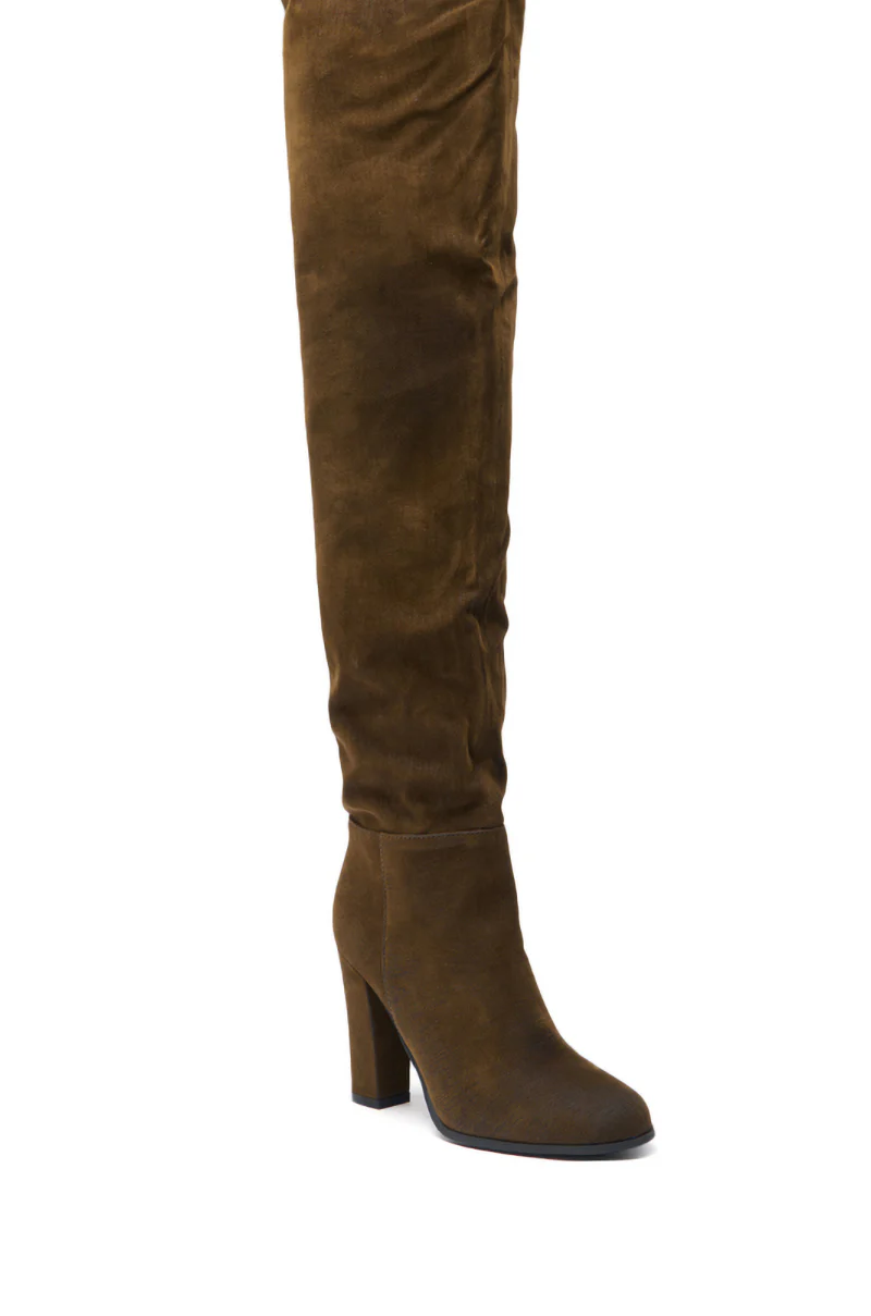 AZALEA WANG NANETTE BROWN FAUX SUEDE ROUND TOE SLOUCHY BOOT - Image 6