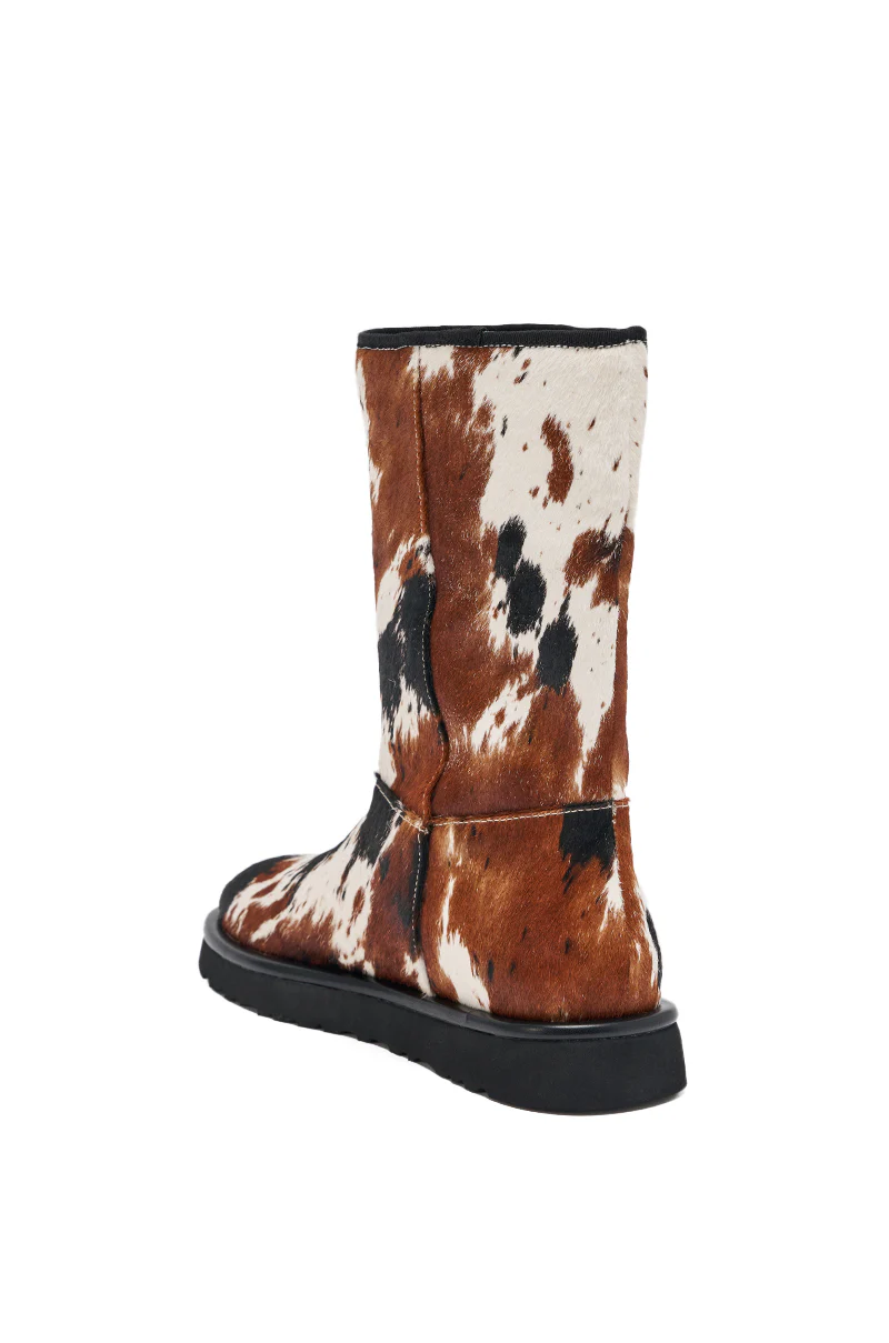 AZALEA WANG MARLEIGH COW FLAT BOOTIE - Image 6