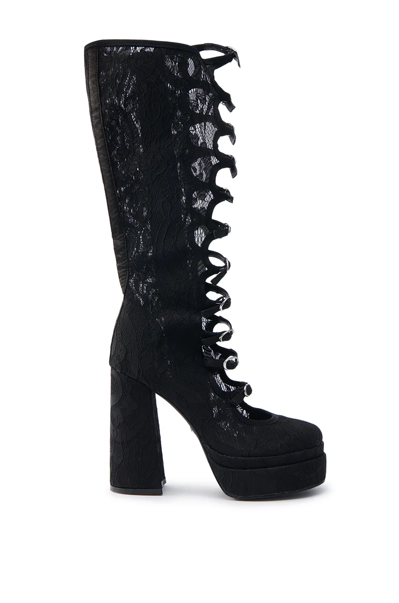 AZALEA WANG MARRIGOLD BOOT IN BLACK LACE - Image 3