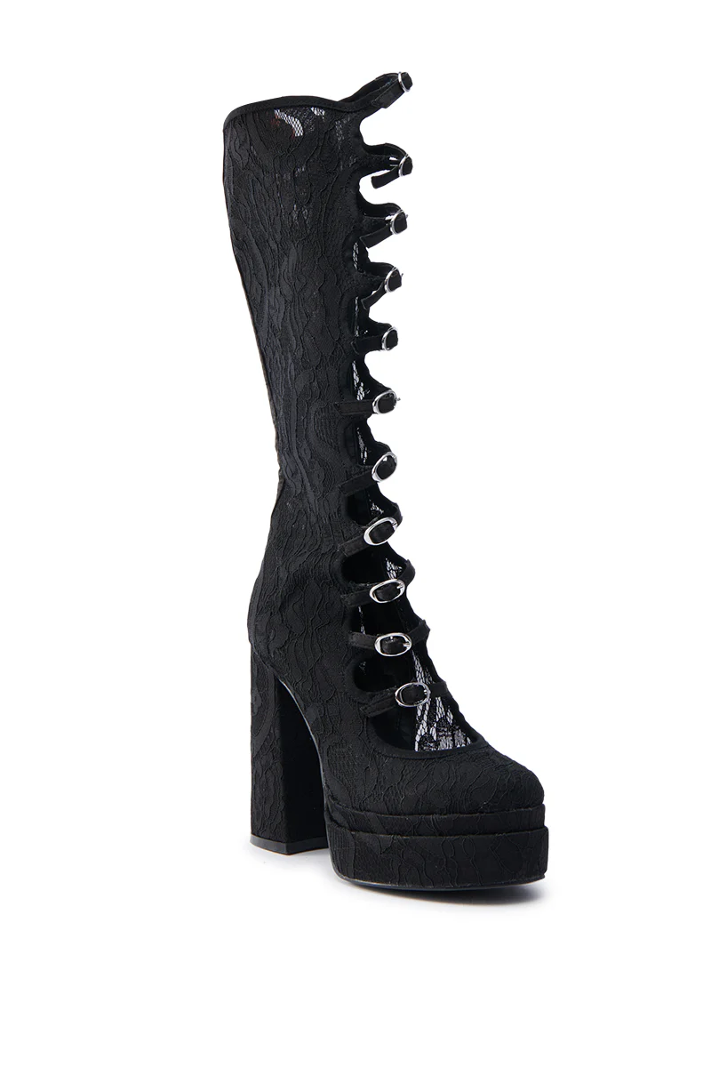 AZALEA WANG MARRIGOLD BOOT IN BLACK LACE - Image 4