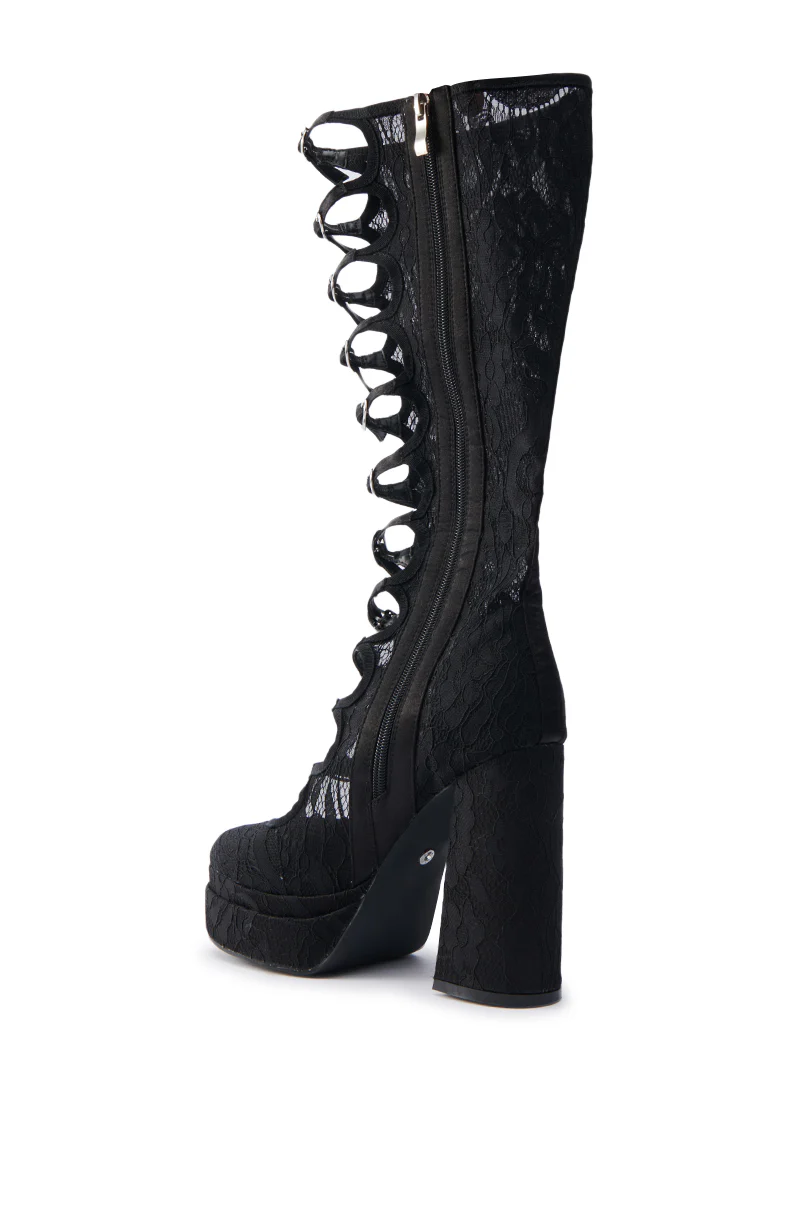 AZALEA WANG MARRIGOLD BOOT IN BLACK LACE - Image 5
