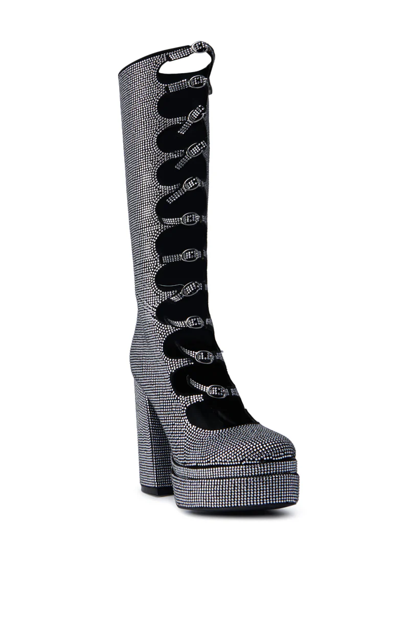 AZALEA WANG MARRIGOLD CHUNKY BOOT IN SILVER - Image 6