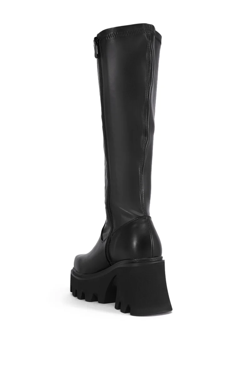 AZALEA WANG MARWA BLACK CHUNKY STRETCH BOOT - Image 8