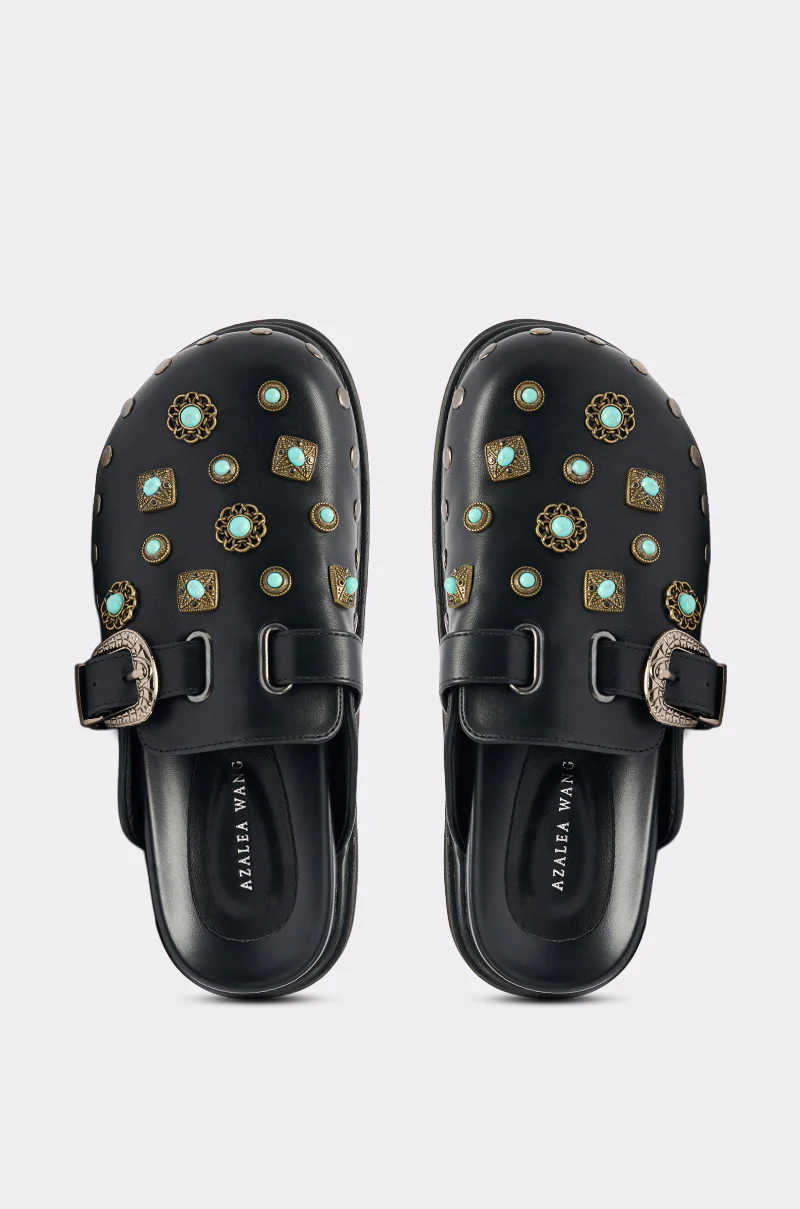 AZALEA WANG MAVIS FLAT EMBELLISHED CLOG - Image 4
