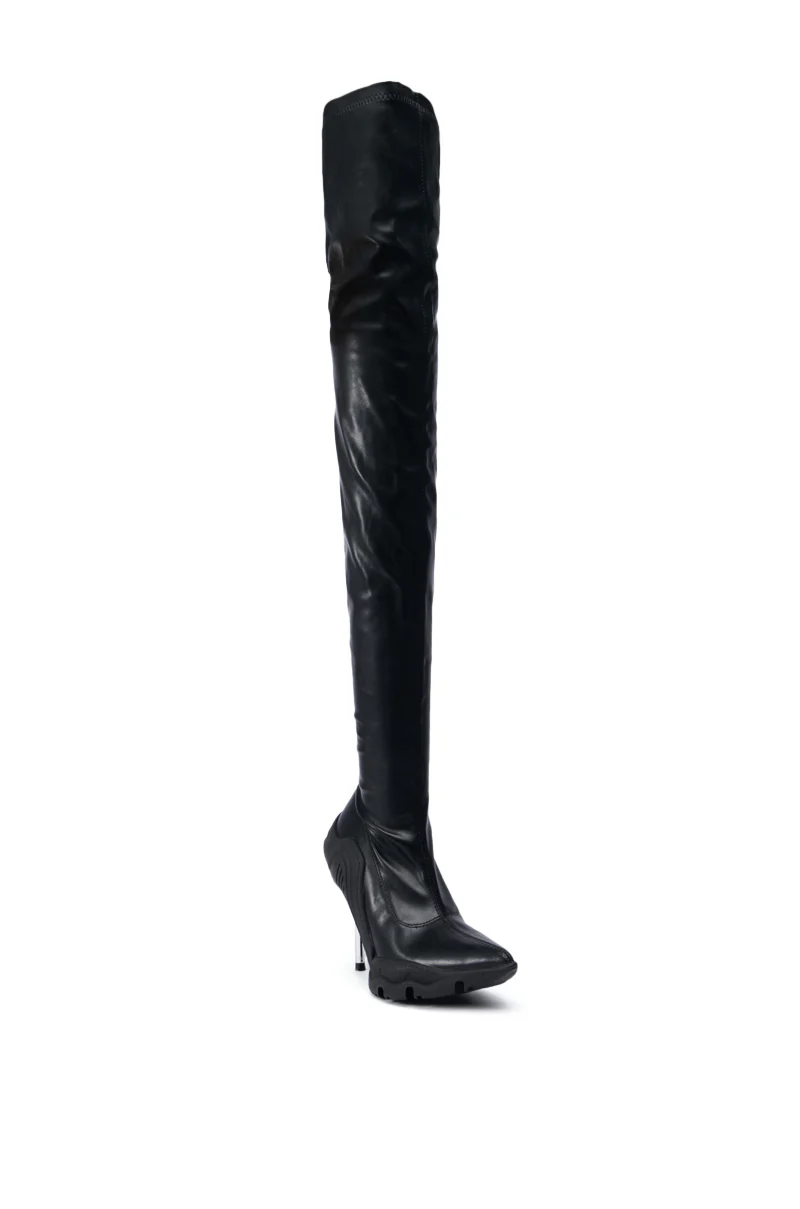 AZALEA WANG MCARTNEY STRETCH BLACK STILETTO BOOT - Image 6