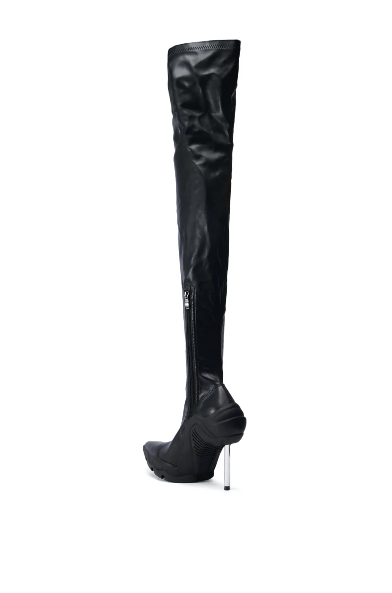 AZALEA WANG MCARTNEY STRETCH BLACK STILETTO BOOT - Image 7