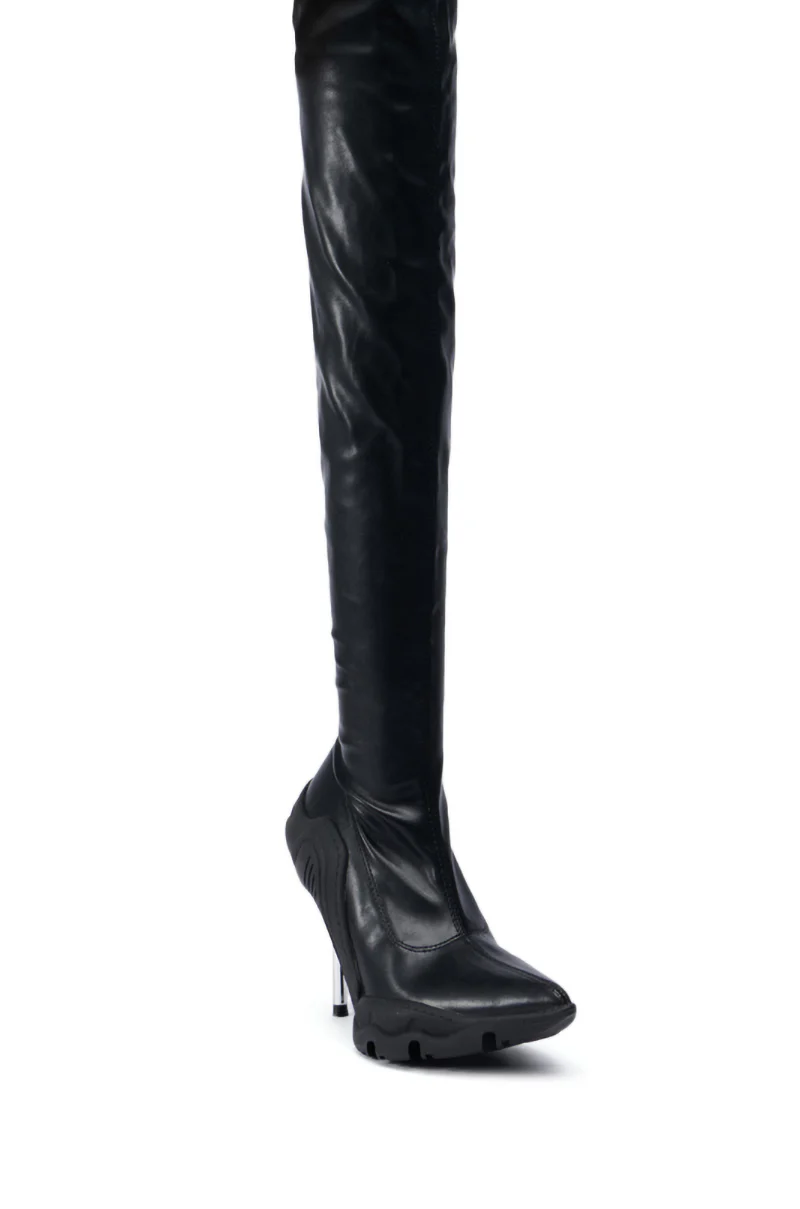 AZALEA WANG MCARTNEY STRETCH BLACK STILETTO BOOT - Image 8