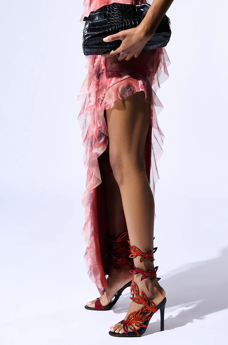 AZALEA WANG MEIER BLACK LEG COIL SANDAL - Image 3