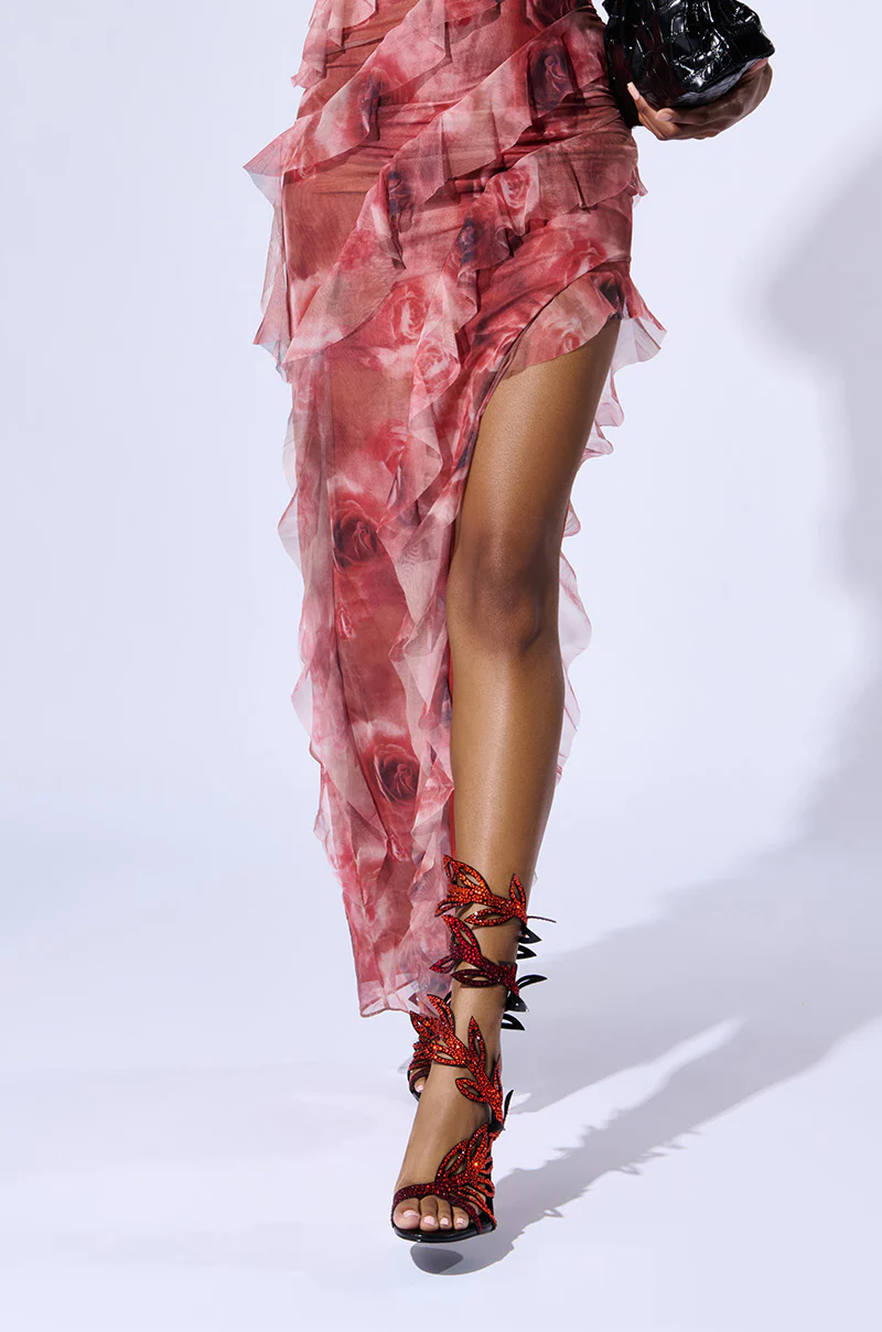 AZALEA WANG MEIER BLACK LEG COIL SANDAL - Image 4