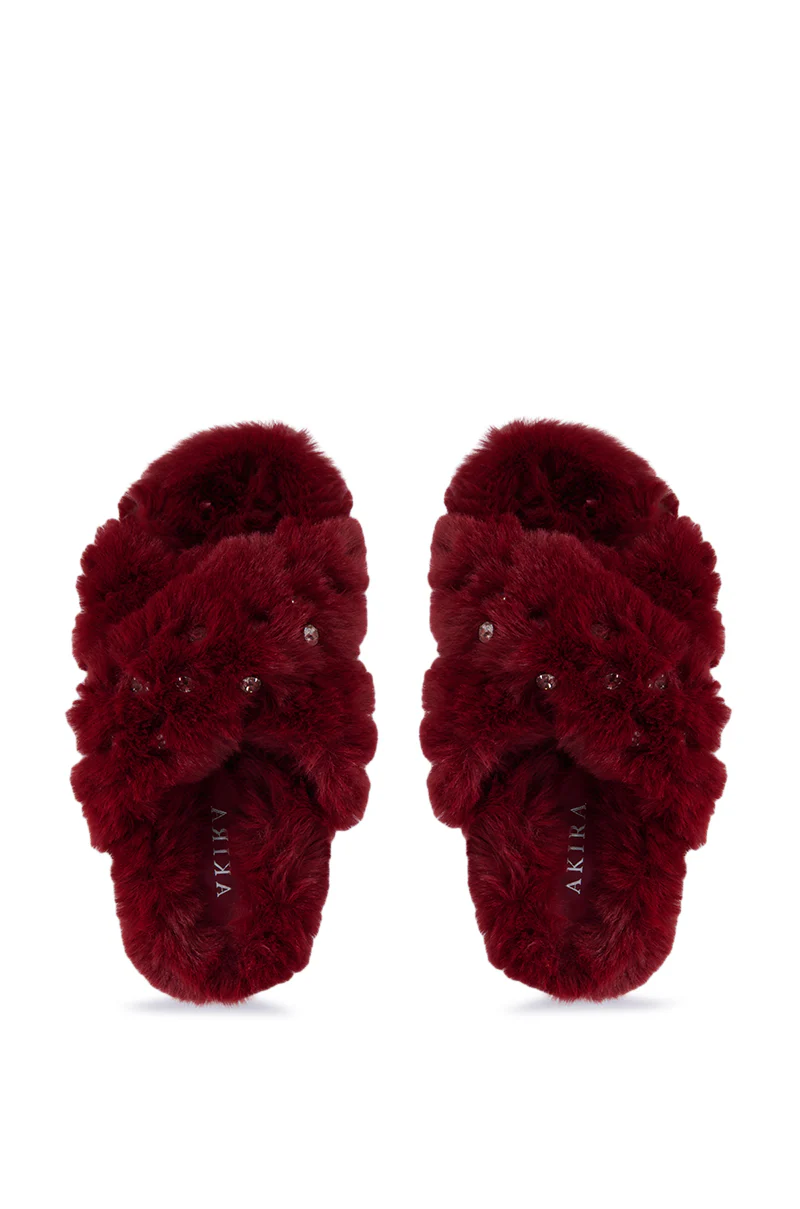 AZALEA WANG MELONIE BURGUNDY SANDAL - Image 2
