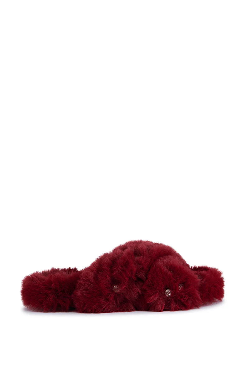 AZALEA WANG MELONIE BURGUNDY SANDAL - Image 3