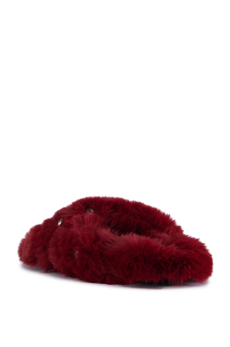 AZALEA WANG MELONIE BURGUNDY SANDAL - Image 5