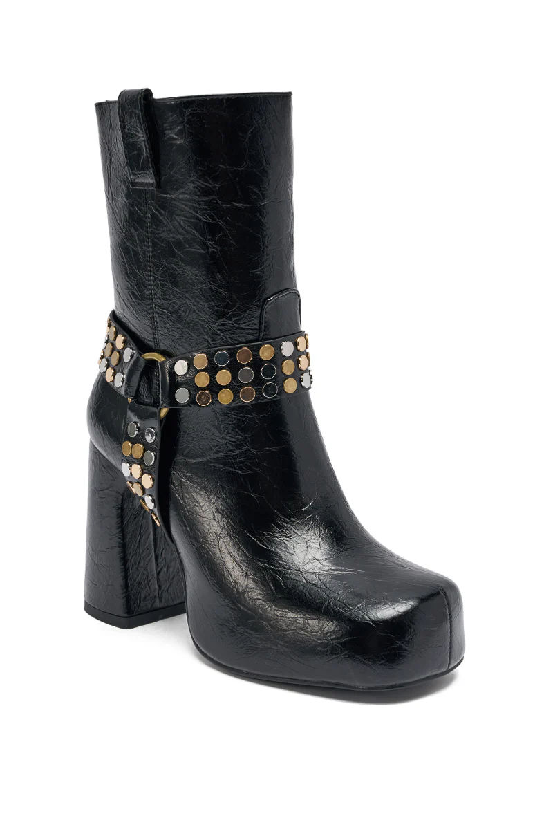 AZALEA WANG MID CALF PU LEATHER CHUNKY BOOTIE - Image 5