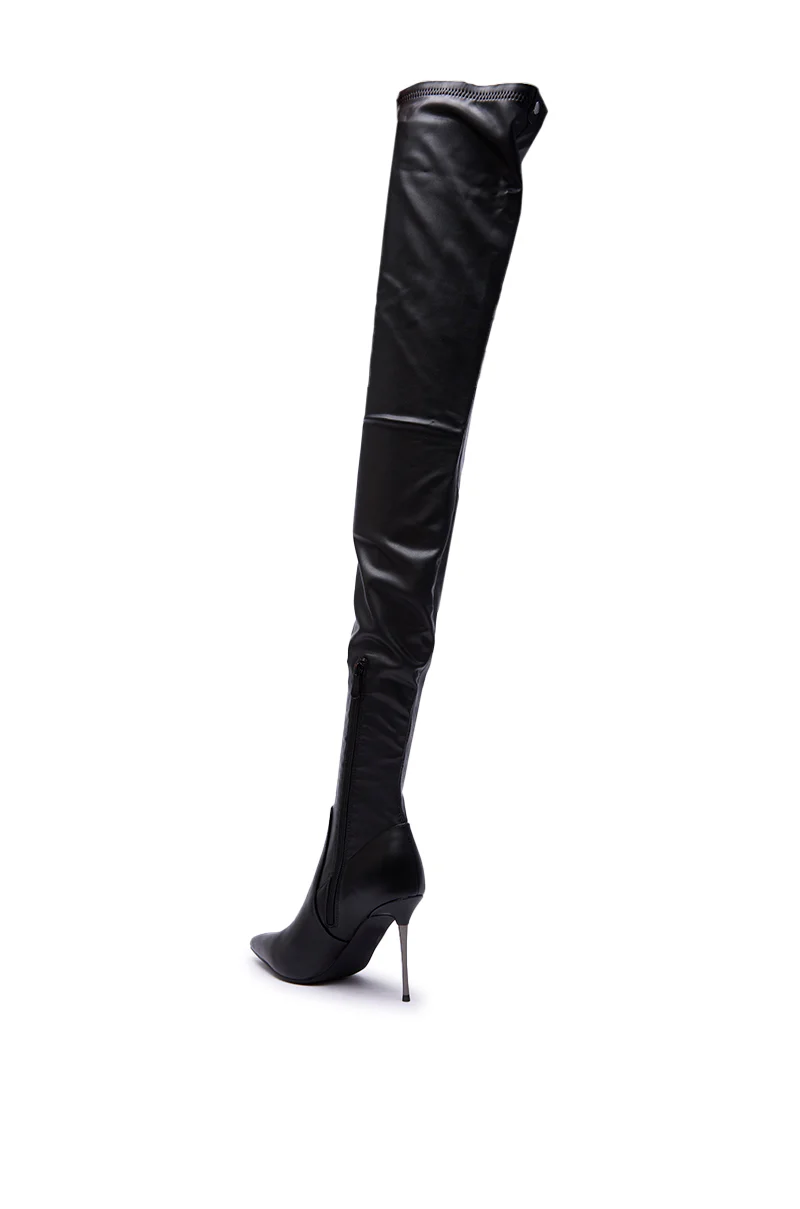 AZALEA WANG MILANDRA BLACK THIGH HIGH SEXY BOOT - Image 8