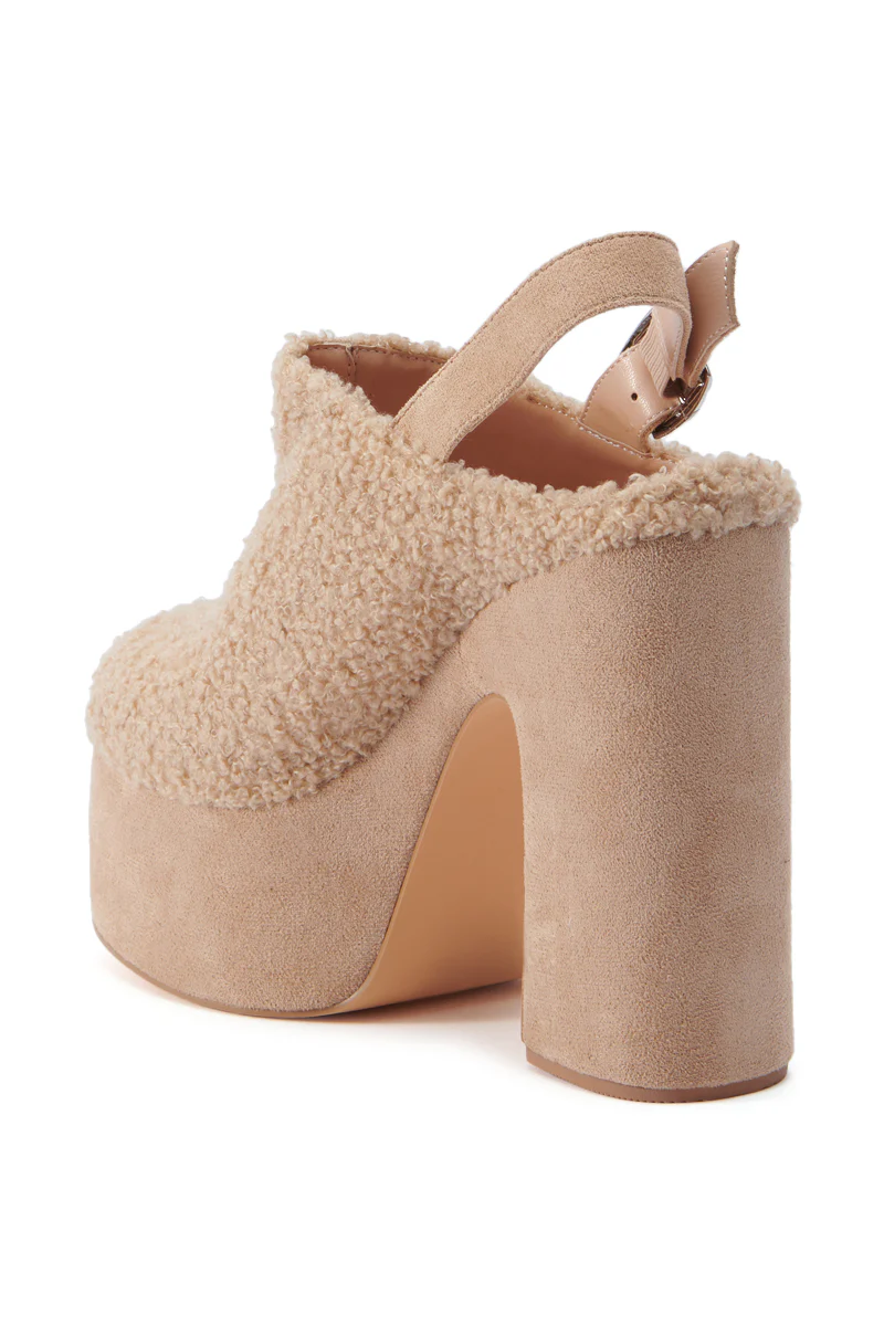 AZALEA WANG MIRROY TAN SHERPA SLING BACK PUMP - Image 5