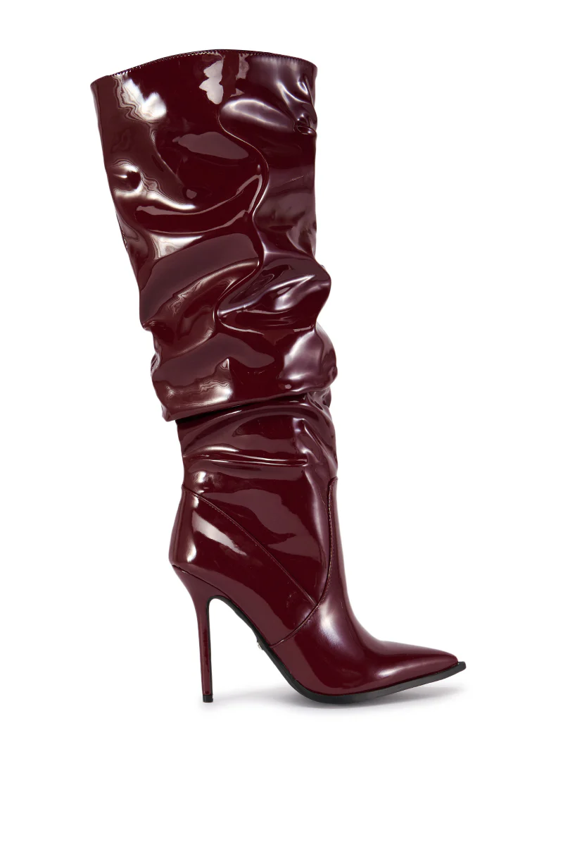 AZALEA WANG MITICA BURGUNDY PATENT SLOUCH BOOT - Image 7