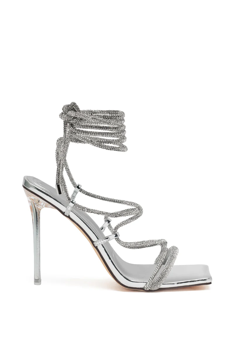 AZALEA WANG MOEY SILVER STILETTO SANDAL - Image 5