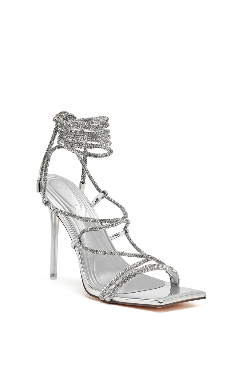 AZALEA WANG MOEY SILVER STILETTO SANDAL - Image 6