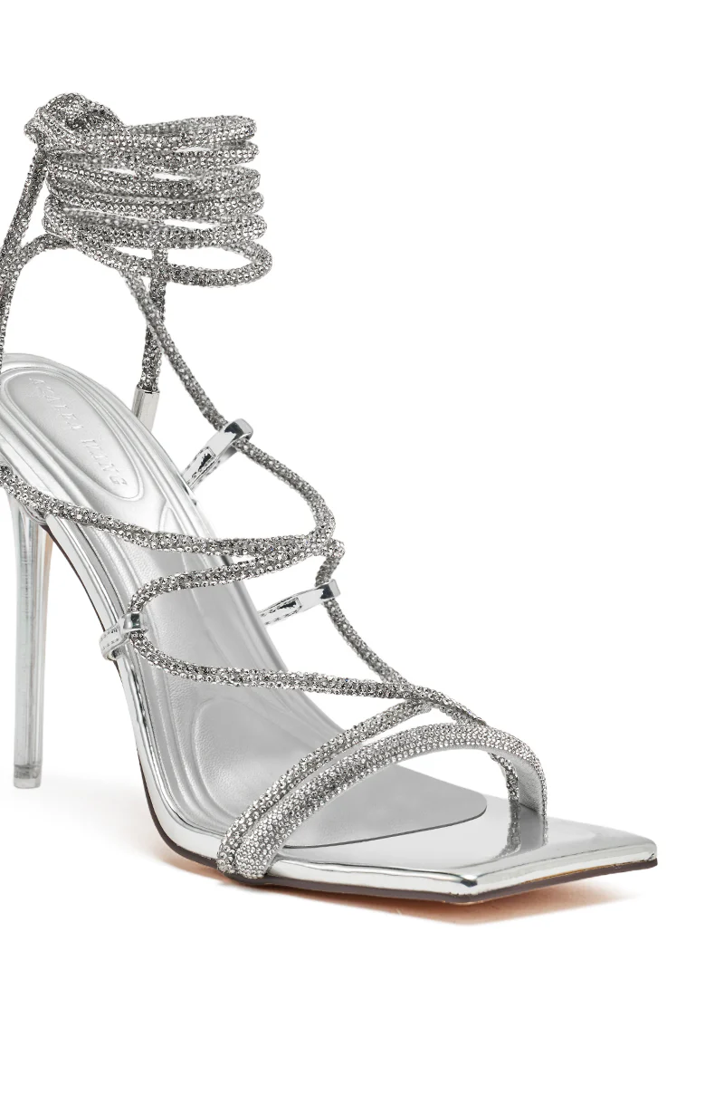 AZALEA WANG MOEY SILVER STILETTO SANDAL - Image 9