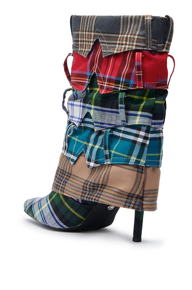 AZALEA WANG MOORE GREEN MULTI SHIRT DETAIL BOOTIE - Image 6