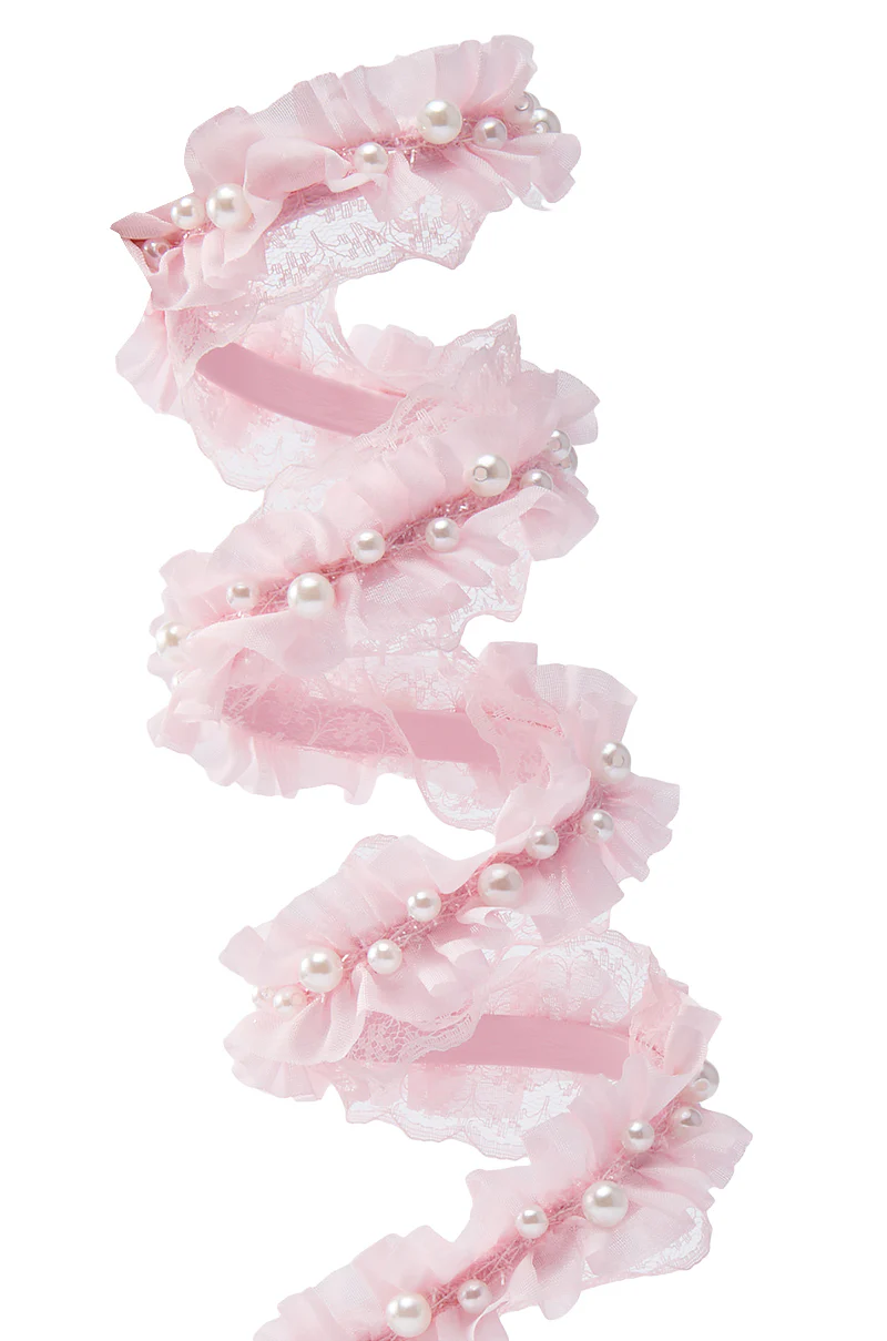 AZALEA WANG MORINE PINK WITH PEARLS SPIRAL STILETTO SANDAL - Image 7