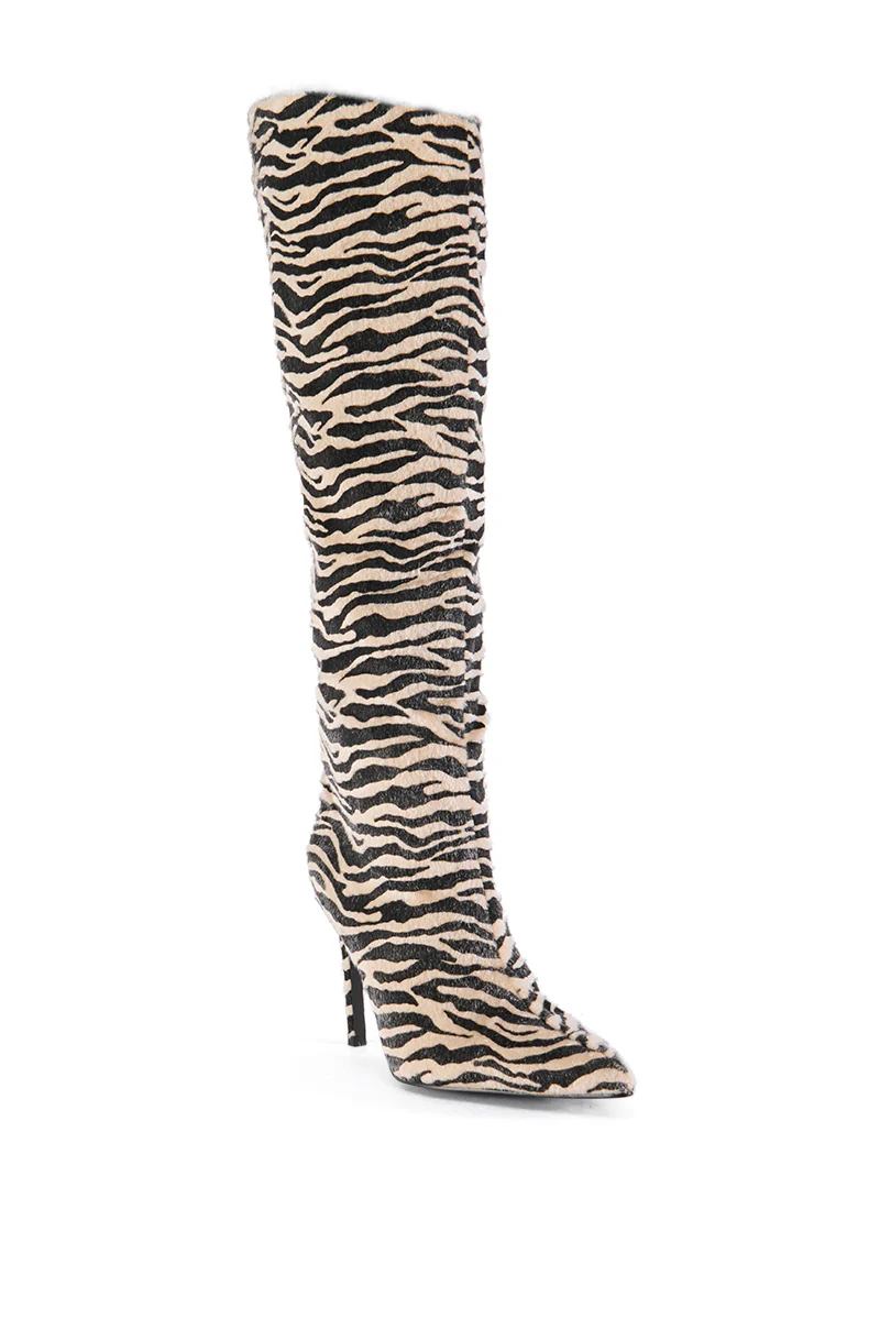 AZALEA WANG MULTI PONY HAIR ZEBRA BOOT - Image 4
