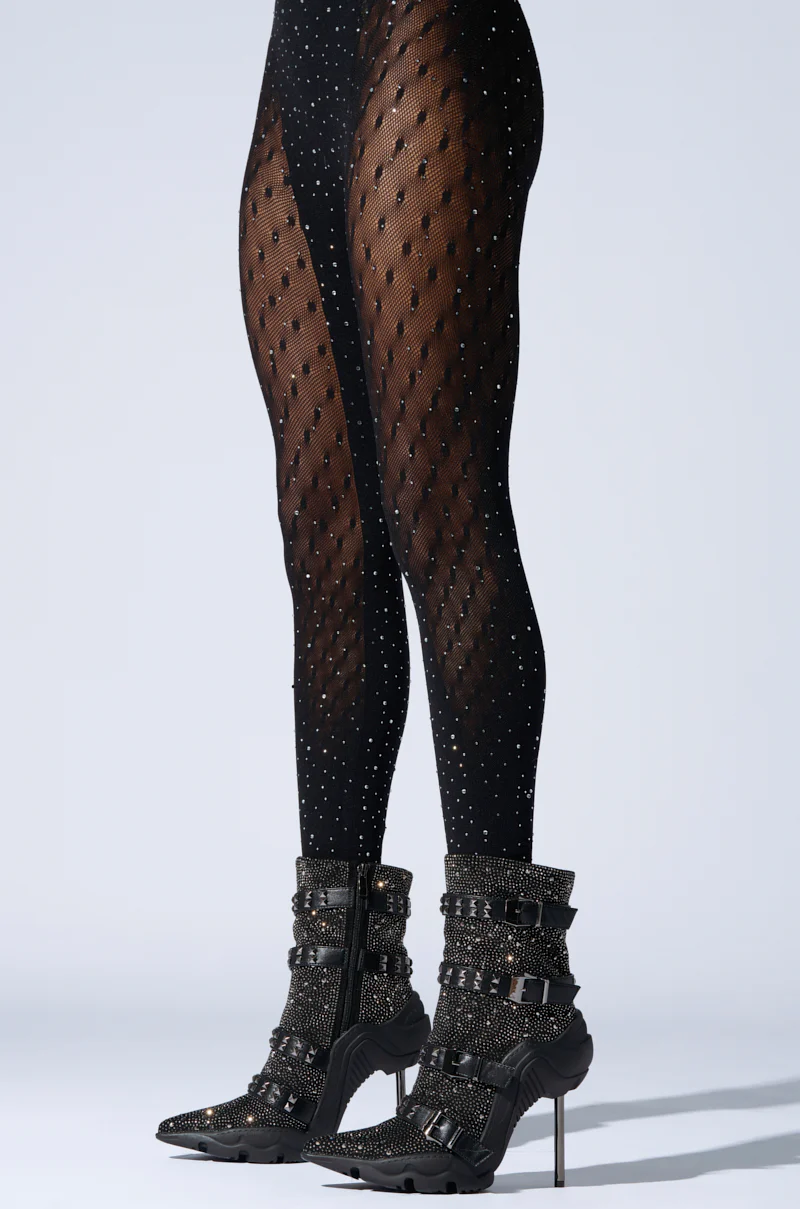 AZALEA WANG EMBELLISHED BOOTIE IN BLACK - Image 2
