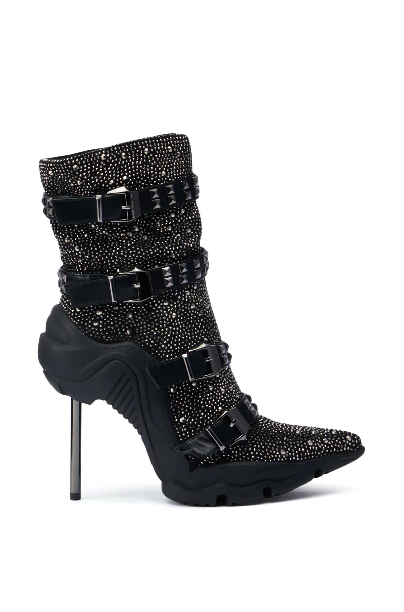 AZALEA WANG EMBELLISHED BOOTIE IN BLACK - Image 4