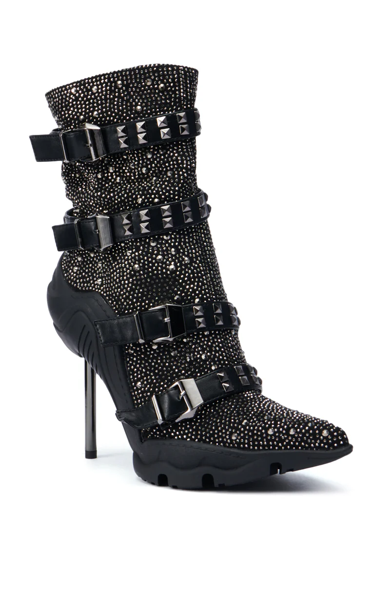 AZALEA WANG EMBELLISHED BOOTIE IN BLACK - Image 5