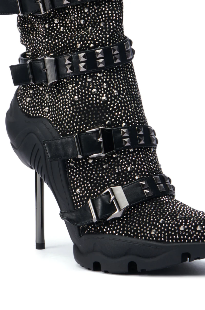 AZALEA WANG EMBELLISHED BOOTIE IN BLACK - Image 7