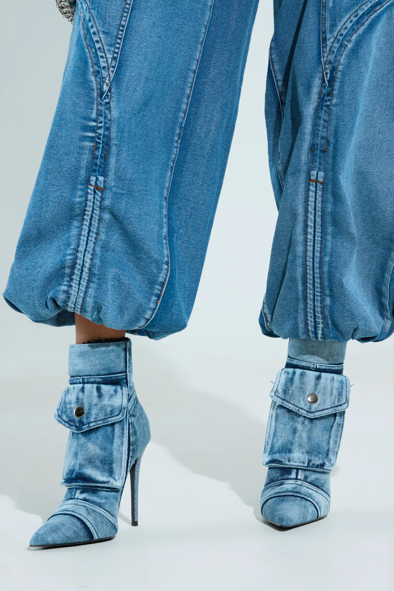 AZALEA WANG MYNAH DENIM STILETTO BOOTIE - Image 2